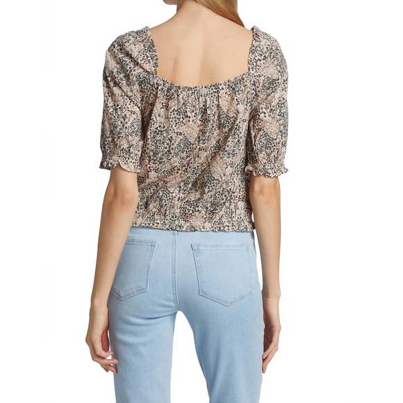 NEW PAIGE elisa top in ecru multi - Picture 3 of 4